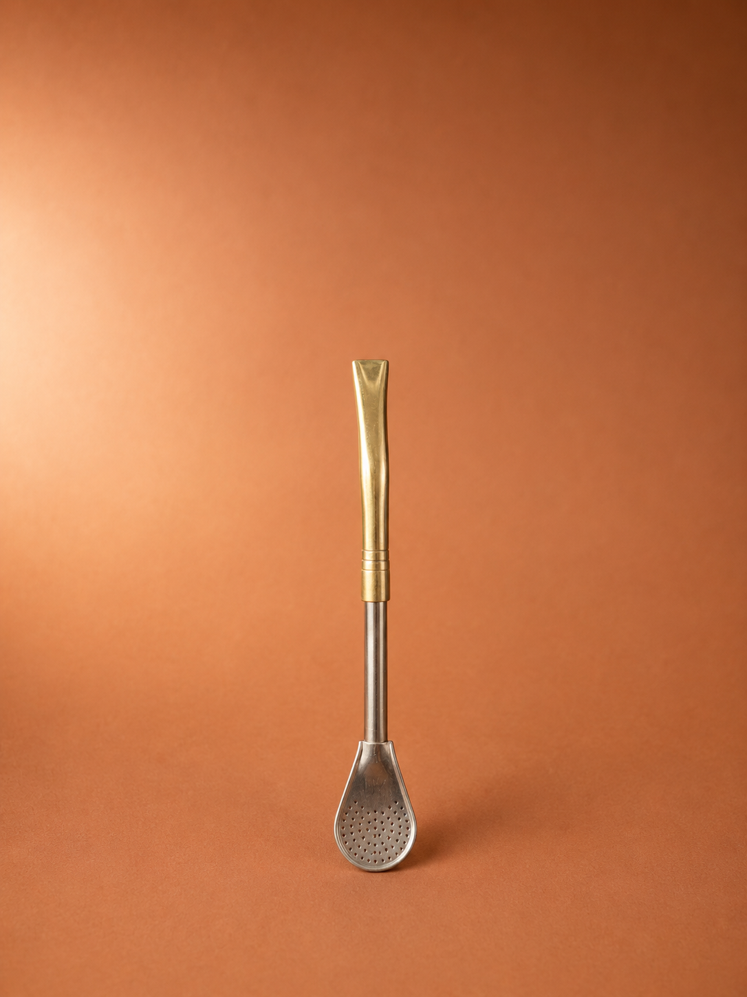 Bombilla Caño Liso Pico Loro Acero Bronce